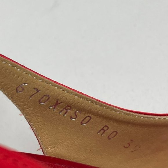 VALENTINO Garavani Candy Red Satin Bow Peep Toe Slingback Pumps - IT 39/US 9 - Picture 10 of 12